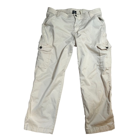 Kuhl Pants - KUHL Womens 14 Crop Cargo Pants Cream Tan Straight Leg Utility Hiking Tactical